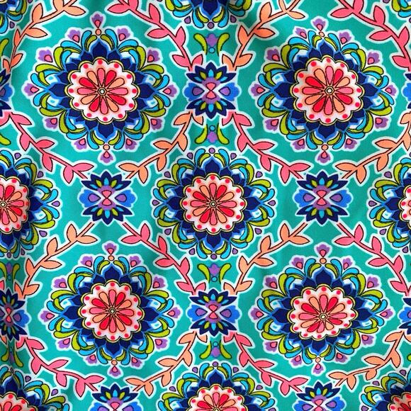 NEW CATALINA Floral Mandala Colorful One Piece Strappy Swimsuit Size M 8-10 - Picture 4 of 10